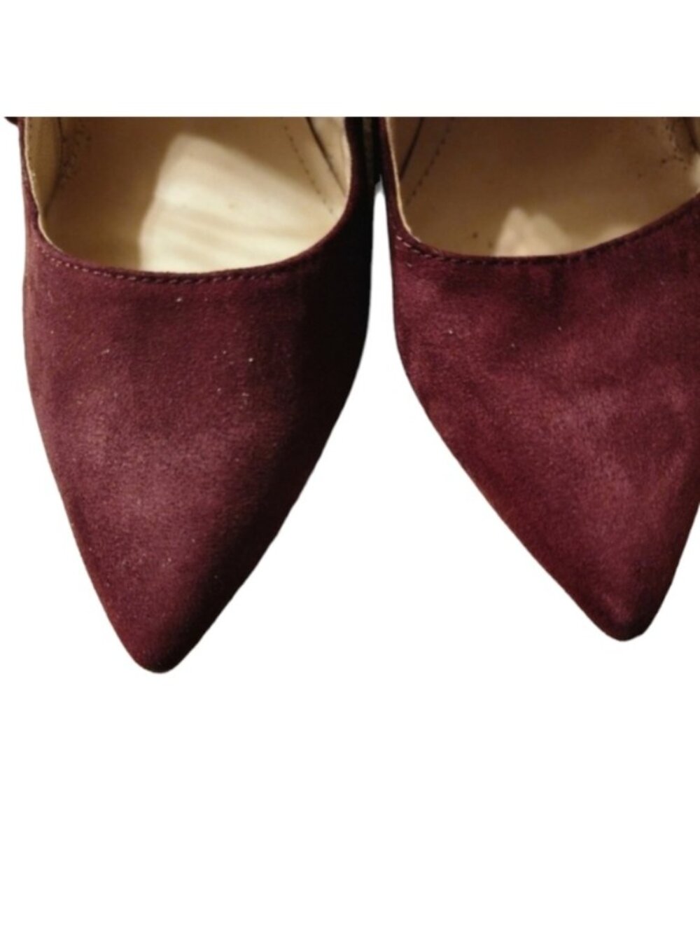 Marc Fisher Burgundy Heels Tie Up Zip Back Size 10 - Picture 3 of 5